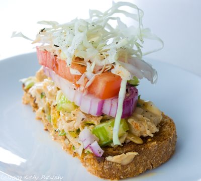 open-faced-chickenless-salad-sandwich