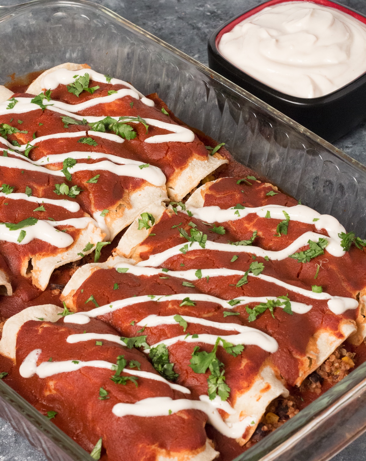 quinoa black bean enchiladas