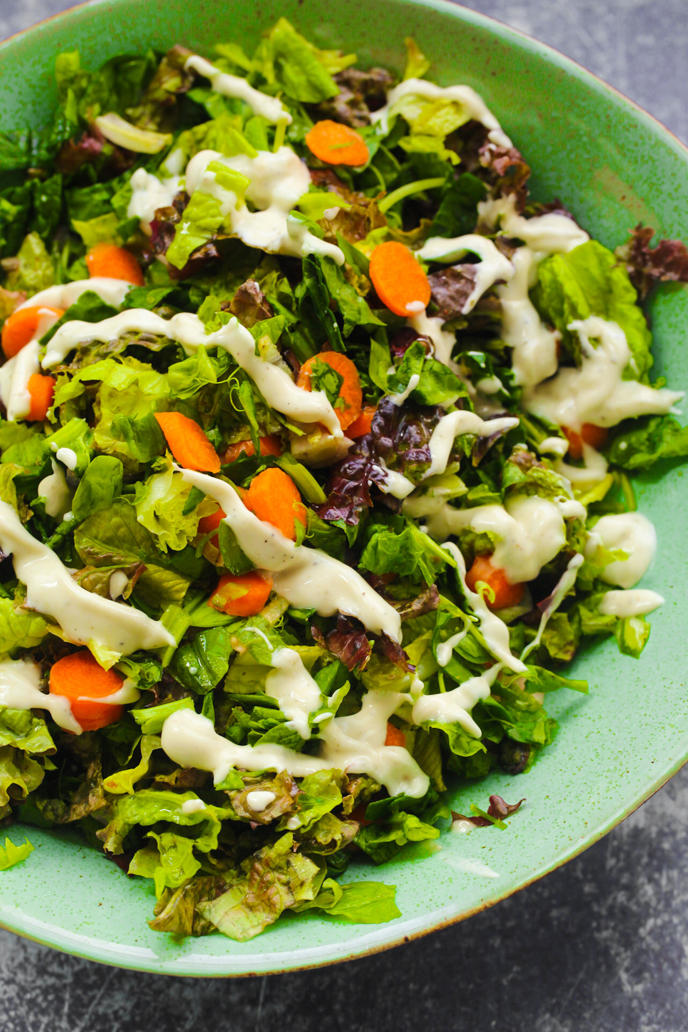 vegan ranch dressing on salad