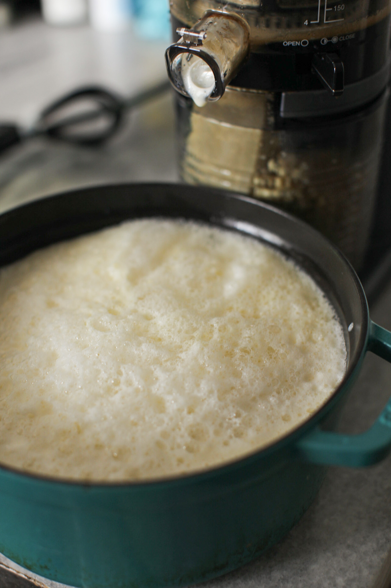 foamy soy milk raw