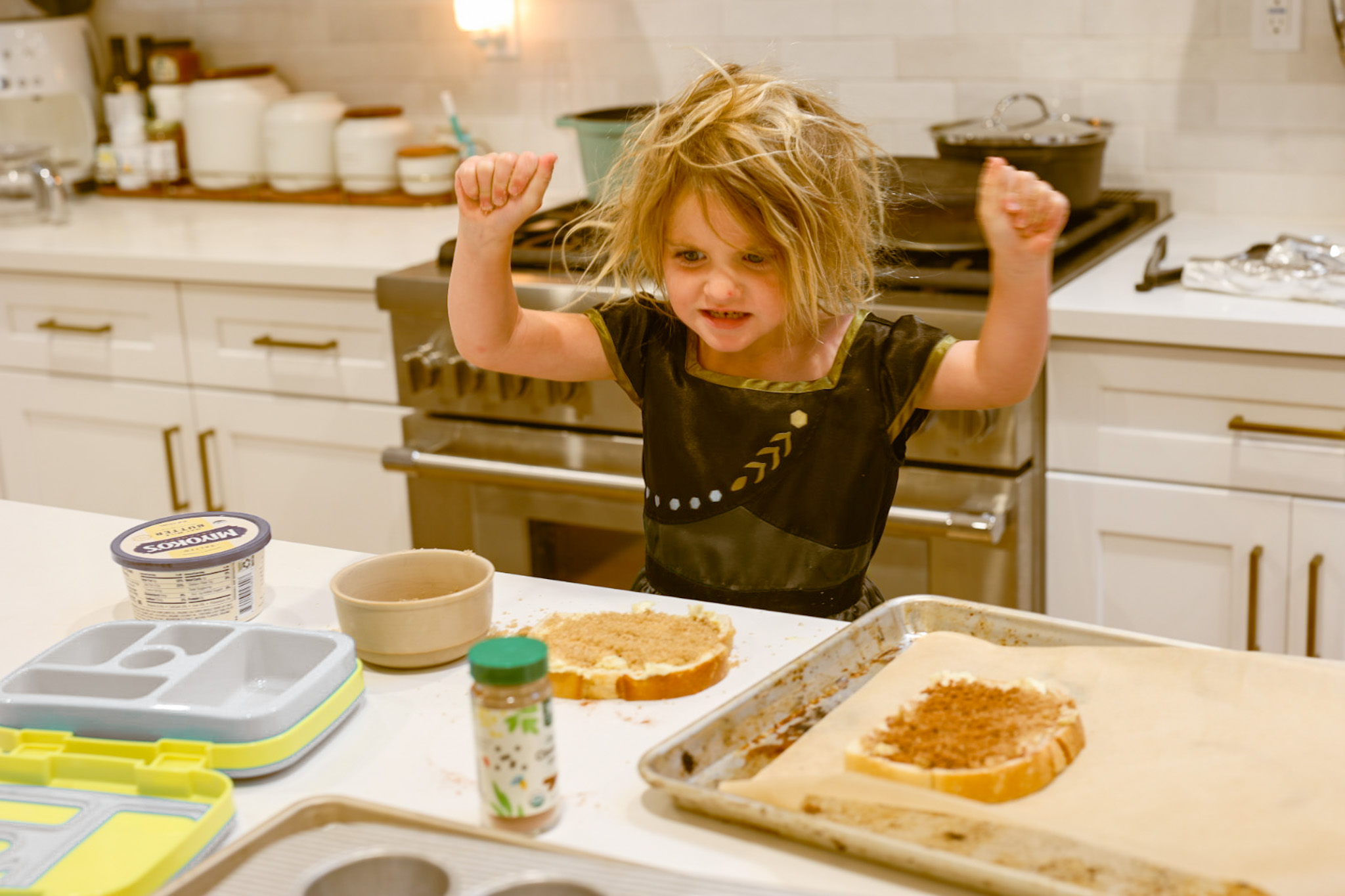 kid excited to cook