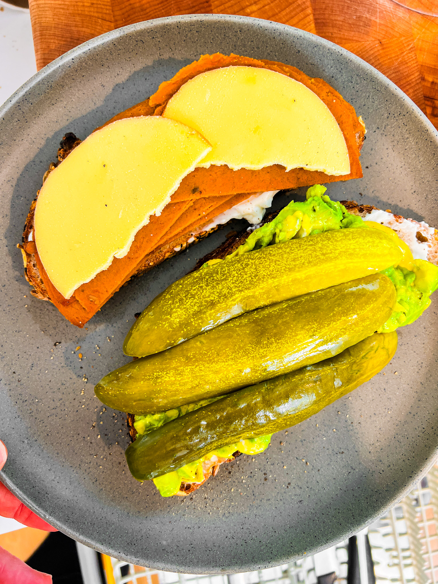 open faced dad sandwich - vegan version